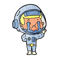 cartoon crying astronaut