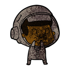happy cartoon astronaut