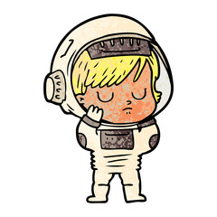 cartoon astronaut woman