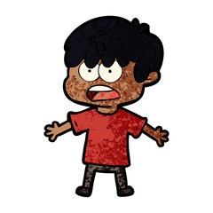 worried cartoon boy