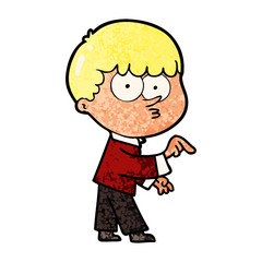 cartoon curious boy