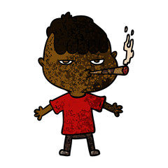 cartoon man smoking