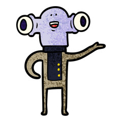 friendly cartoon alien gesturing