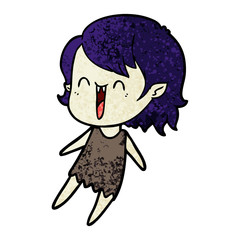 cute cartoon happy vampire girl