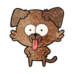 Obraz na płótnie Canvas cartoon dog with tongue sticking out