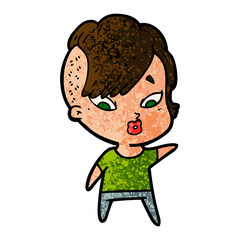 cartoon surprised girl