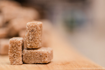 Close up of Brown sugar cubes