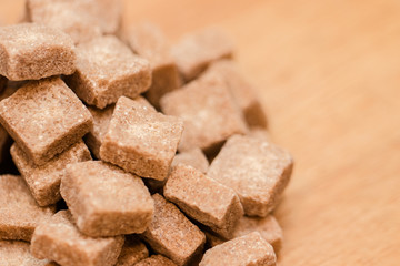 Close up of Brown sugar cubes