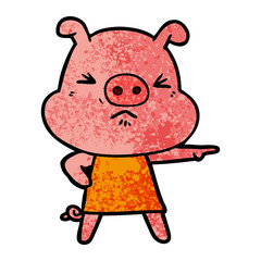 cartoon angry pig