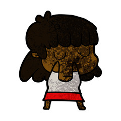 cartoon indifferent woman