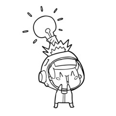 happy cartoon astronaut