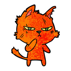 tough cartoon cat