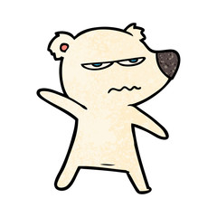 angry bear polar cartoon pointing