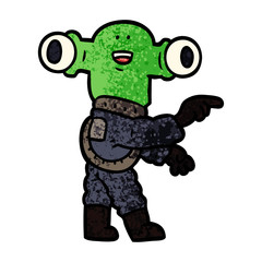 friendly cartoon alien pointing