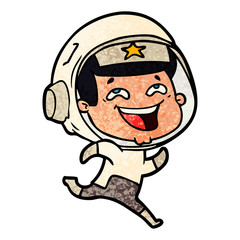 cartoon laughing astronaut