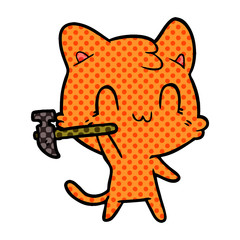 cartoon happy cat