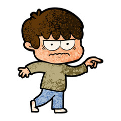 annoyed cartoon boy