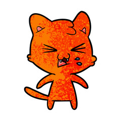 cartoon cat hissing