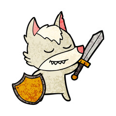 friendly cartoon wolf