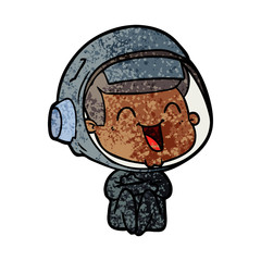 happy cartoon astronaut