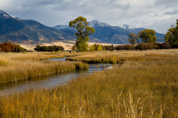 A creek runs through the valley