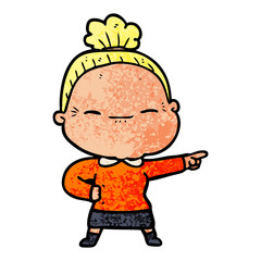 cartoon peaceful old woman