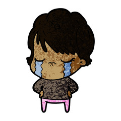 cartoon woman crying