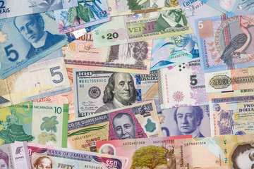 Money various countries of America.