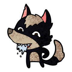 cartoon hungry wolf