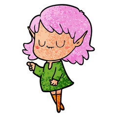 happy cartoon elf girl