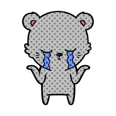 crying bear cartoon character