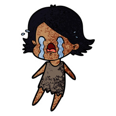 cartoon woman crying