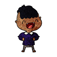 cartoon happy boy laughing