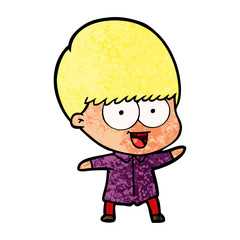 happy cartoon boy