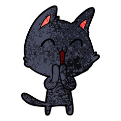 happy cartoon cat