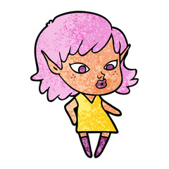 pretty cartoon elf girl