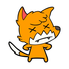 dead fox cartoon character