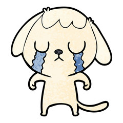 cute cartoon dog crying
