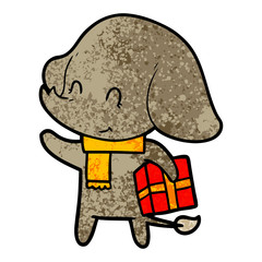 cute cartoon christmas elephant