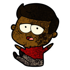 cartoon tired man