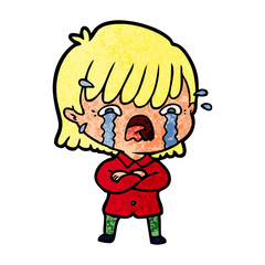 cartoon girl crying