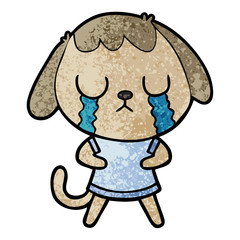 cute cartoon dog crying