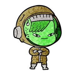 cartoon astronaut woman