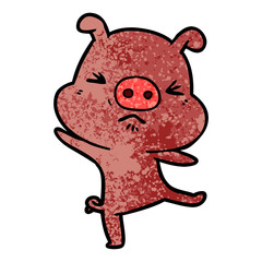 cartoon furious pig
