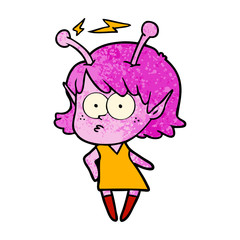 cartoon alien girl
