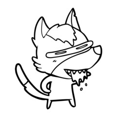 cartoon hungry wolf
