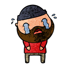 cartoon bearded man crying