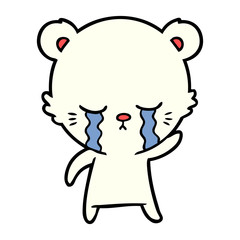 sad little polar bear cartoon