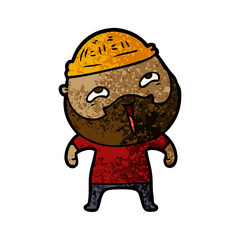 cartoon happy bearded man