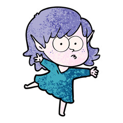 cartoon elf girl staring
